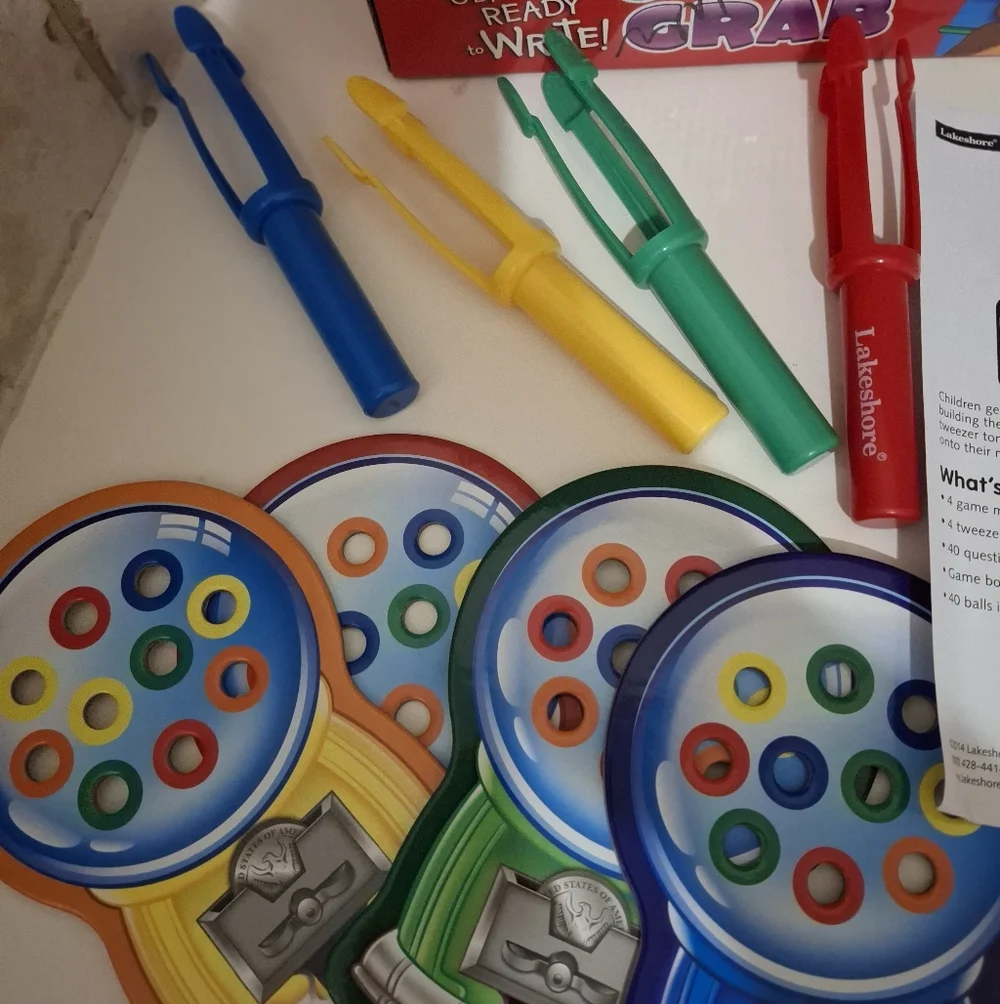Lakeshore Gumball Grab Game Ages 3+ Fine Motor Skills MISSING 2 GUMBALLS